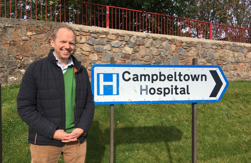 Donald outside Campbeltown Hospital
