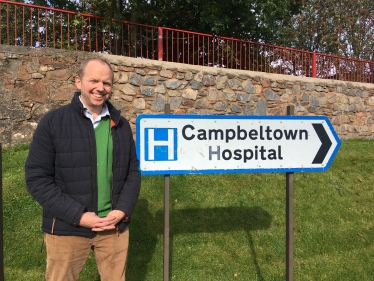 Donald outside Campbeltown Hospital